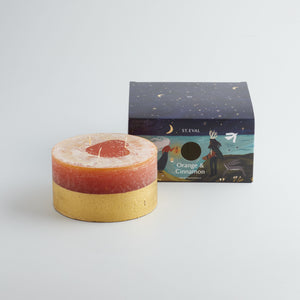 Orange & Cinnamon Scented Gold Dipped Multiwick Candle - St Eval