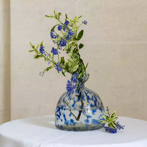 Leopard Stem Vase Blue Large