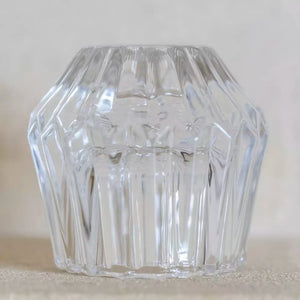 Glass Candleholder Duo Clear