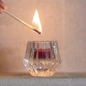 Glass Candleholder Duo Clear