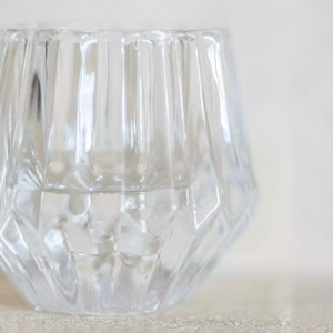 Glass Candleholder Duo Clear