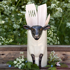 Quail Black Faced Sheep Utensil Pot