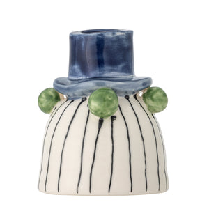 Tacana Candle Holder -  Blue Stoneware