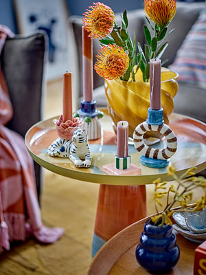 Tacana Candle Holder -  Blue Stoneware