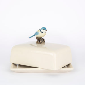 NEW Blue Tit Butter Dish - Quail Ceramics