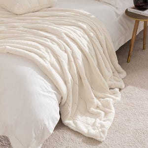 Cream Faux Fur Throw - 140 x 200