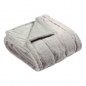 Faux Fur Throw - Grey - 130 X 180cm