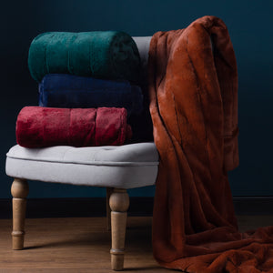Faux Fur Throw - Rust - 140 X 200cm