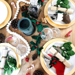 Handmade Felt Biodegradable Mistletoe Sprig Christmas Hanging Decoration
