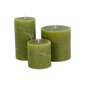 Rustic Pillar Candle Fern Green - Pillar Candle