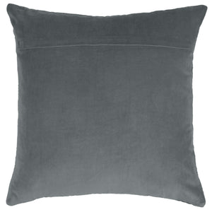 Haze Embroidered Feather Cushion - Steel