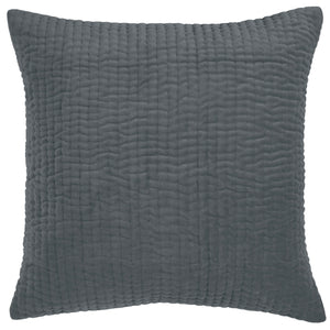 Haze Embroidered Feather Cushion - Steel