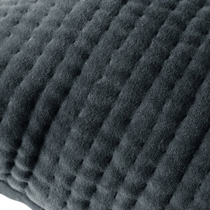 Haze Embroidered Feather Cushion - Steel