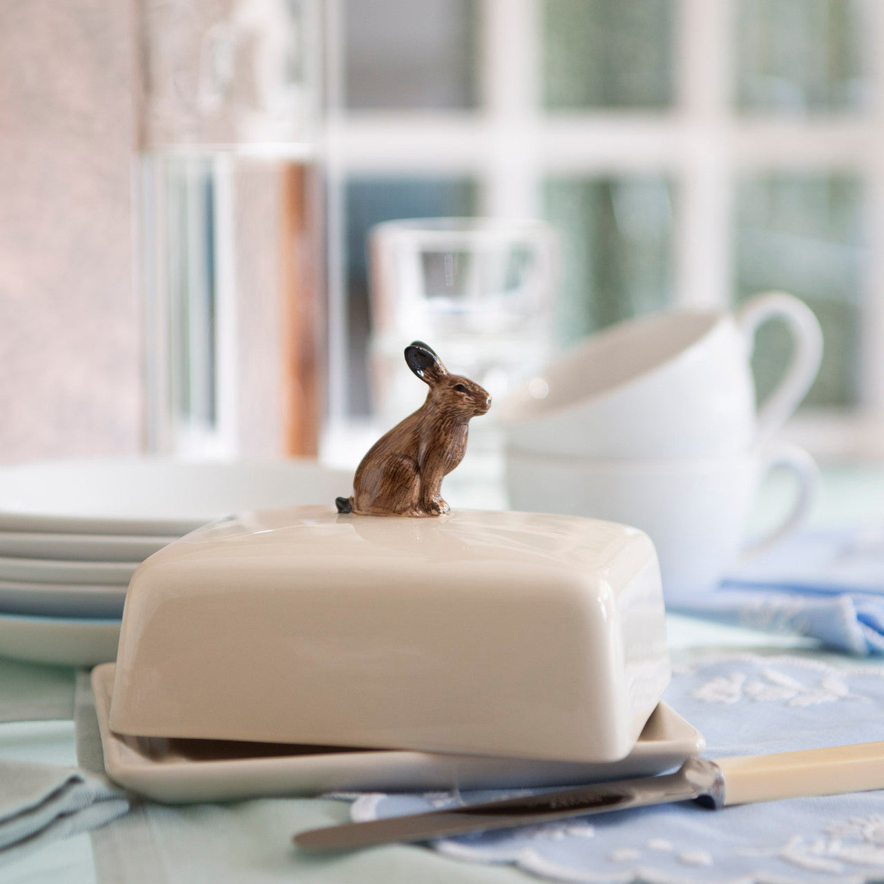 Quail Hare Butter Dish