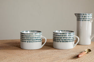 Juniper Drop Mug - Cream & Juniper - Large (Set of 2)