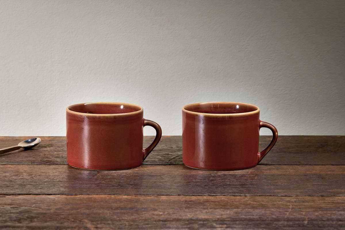 Nkuku Kalini Mugs - Amber - Large (Set of 2)