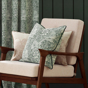 Morris & Co Marigold Piped Jacquard Cushion -  Leaf
