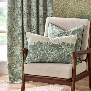 Morris & Co Marigold Piped Jacquard Cushion -  Leaf