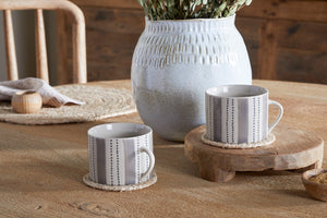 Patthar Mug - Cream & Grey - Small (Set of 2)