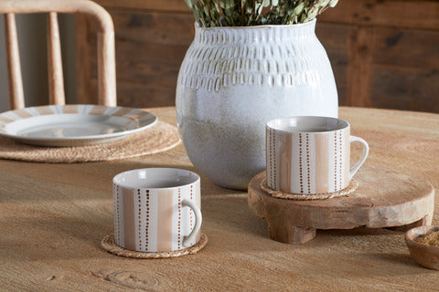 Nkuku Patthar Mug - Cream & Clay - Large (Set of 2)