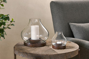 Naryla Mango Wood Lantern - Dark wood