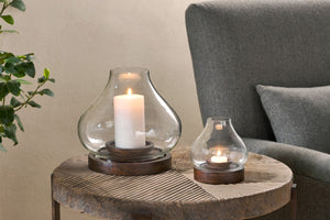 Naryla Mango Wood Lantern - Dark wood