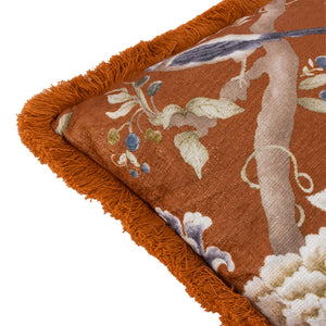 Sanderson Porcelain Garden Chenille Cushion - Rust