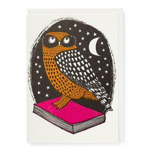Book Owl - Greetings card