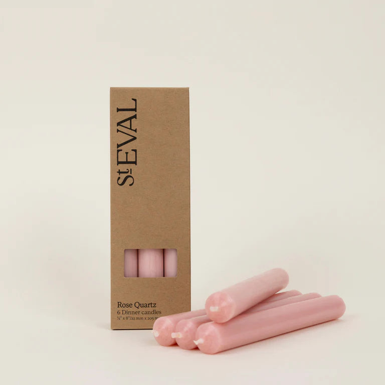 St Eval Rose Quartz Dinner Candles Gift Pack