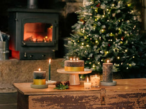 Winter Thyme Gold Half Dipped Pillar - St Eval