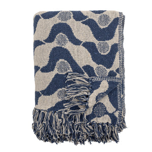 Santena Throw, Blue, Recycled Cotton