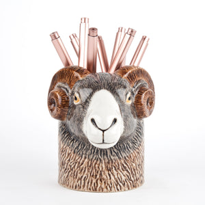 Swaledale Sheep Pencil Pot - Quail Ceramics