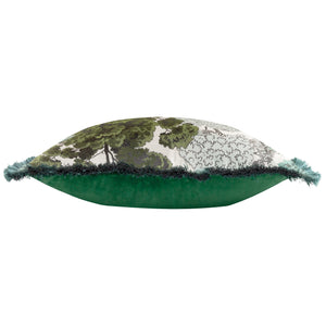 Woodlands Cushion Green - Feather Filled