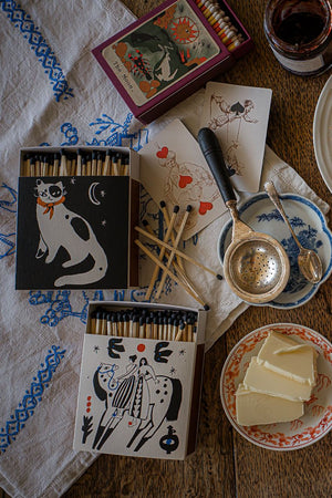 Black Spotted Kitten | Square - Safety Matches