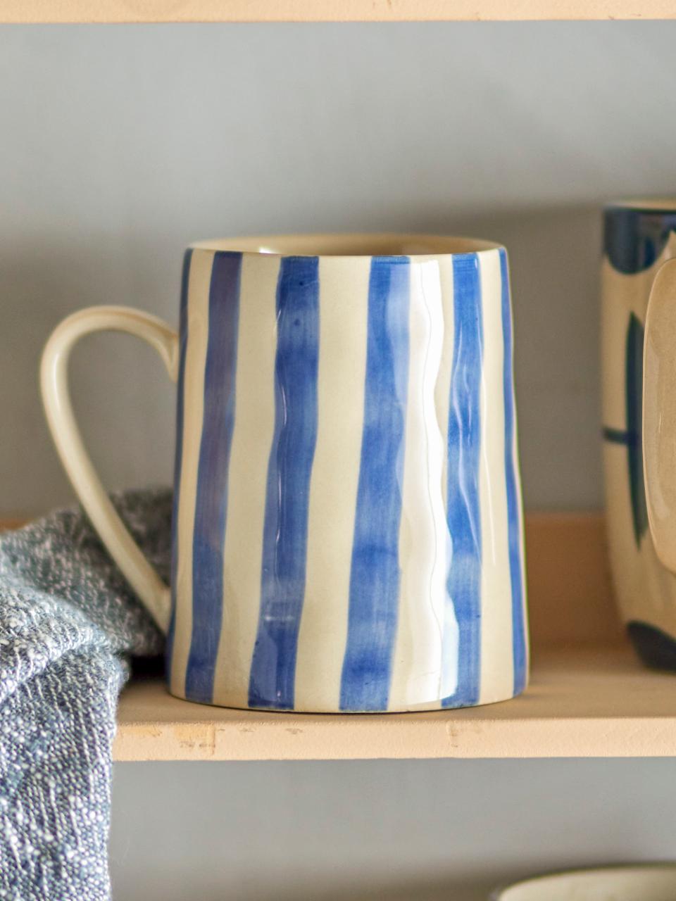 Begonia Mug, Blue, Stoneware