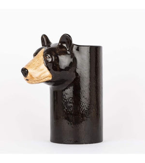 Black Bear Ceramic Utensil Holder