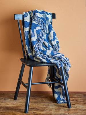 Santena Throw, Blue, Recycled Cotton