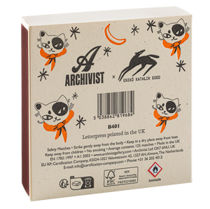 Black Spotted Kitten | Square - Safety Matches