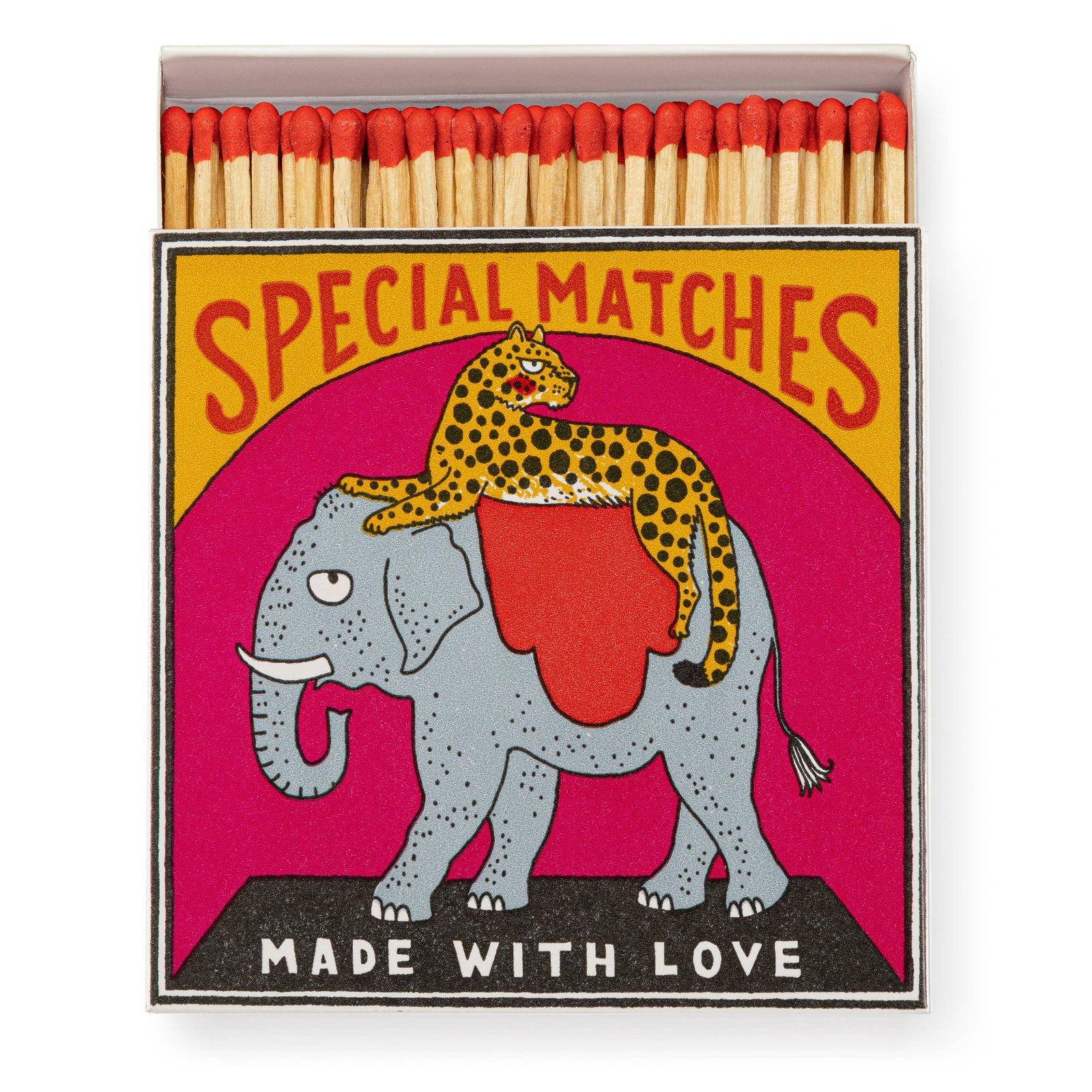 Elephant and Cheetah | Square Matchboxes