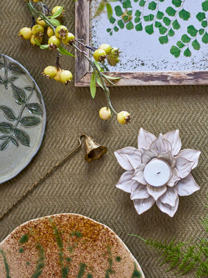 Eira Candle Votive, Nature, Stoneware