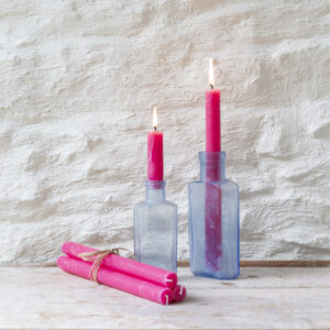 Rustic Dinner Candles Fuchsia - bundle of 6