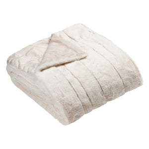 Cream Faux Fur Throw - 140 x 200