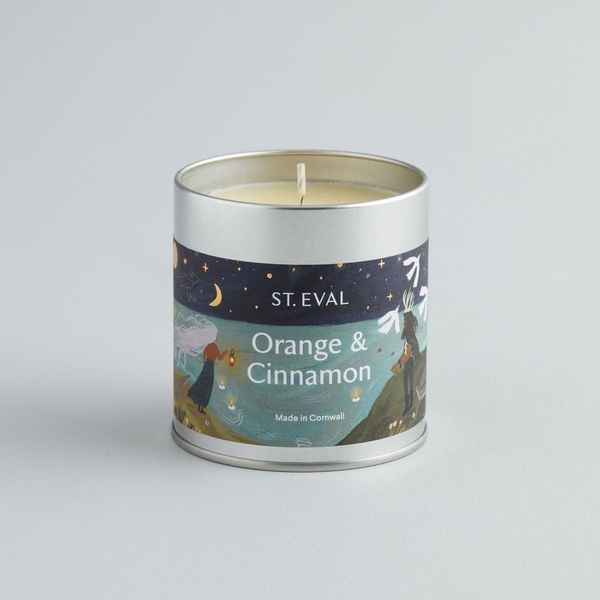 Orange & Cinnamon Scented Christmas Candle Tin - St Eval