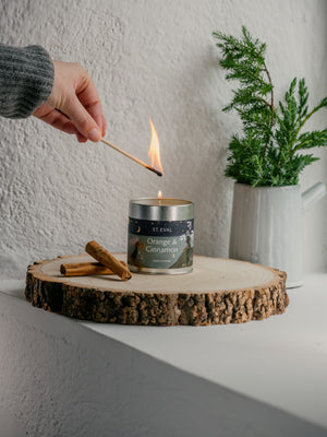 Orange & Cinnamon Scented Christmas Candle Tin - St Eval