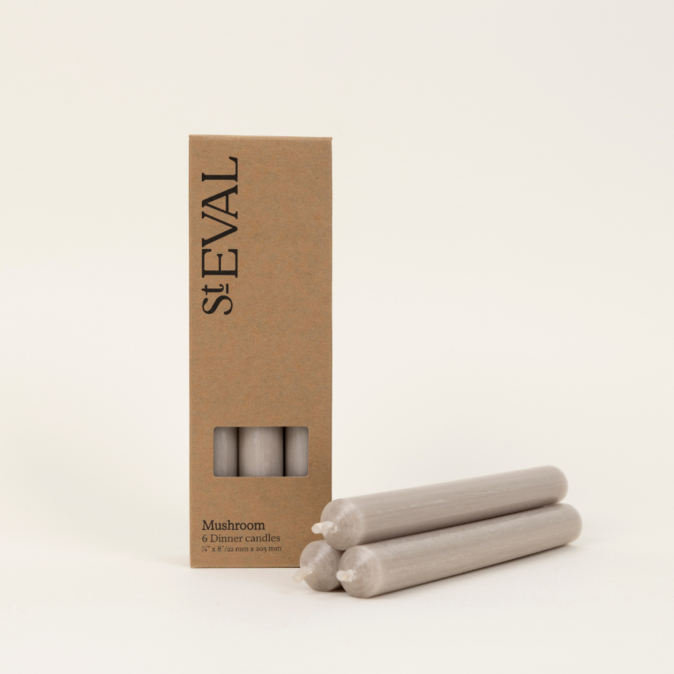 St Eval Mushroom 7/8 x 8" Dinner Candles Gift Pack