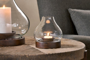 Naryla Mango Wood Lantern - Dark wood