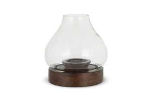 Naryla Mango Wood Lantern - Dark wood