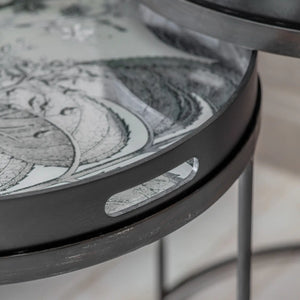 Evershot Set of 2 Botanical Nesting Tables