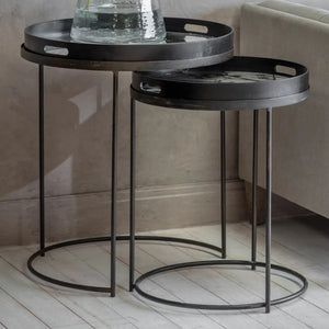 Evershot Set of 2 Botanical Nesting Tables