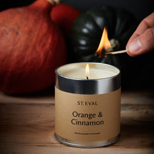 Orange & Cinnamon Scented Tin Candle - St Eval